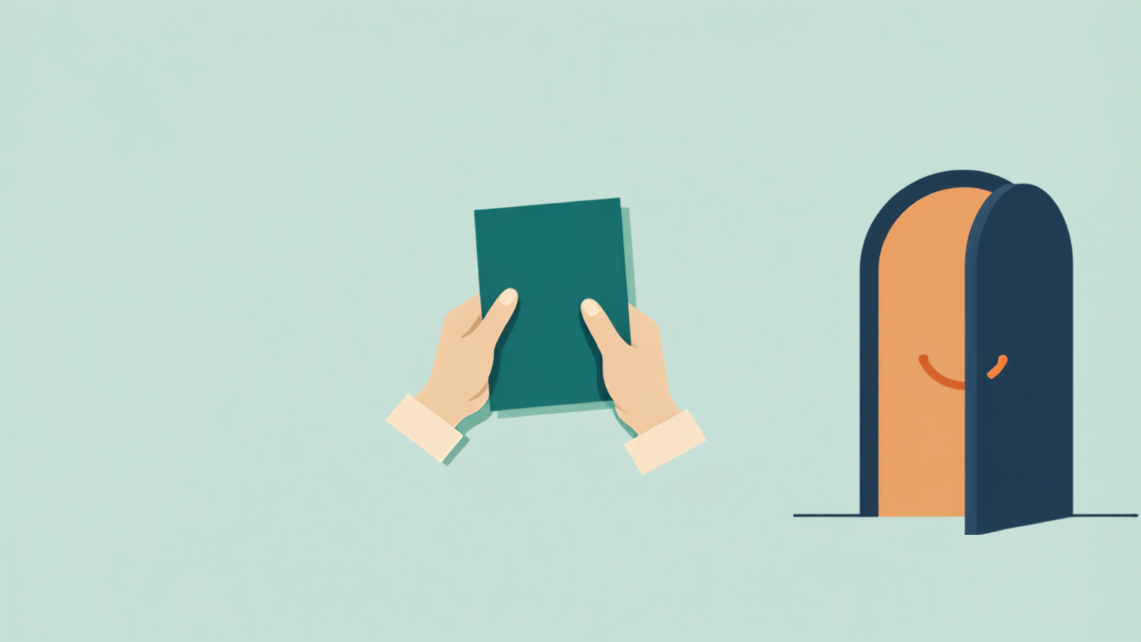 Illustration of a dated baseline card being placed as the first record in a resident's oral health file
